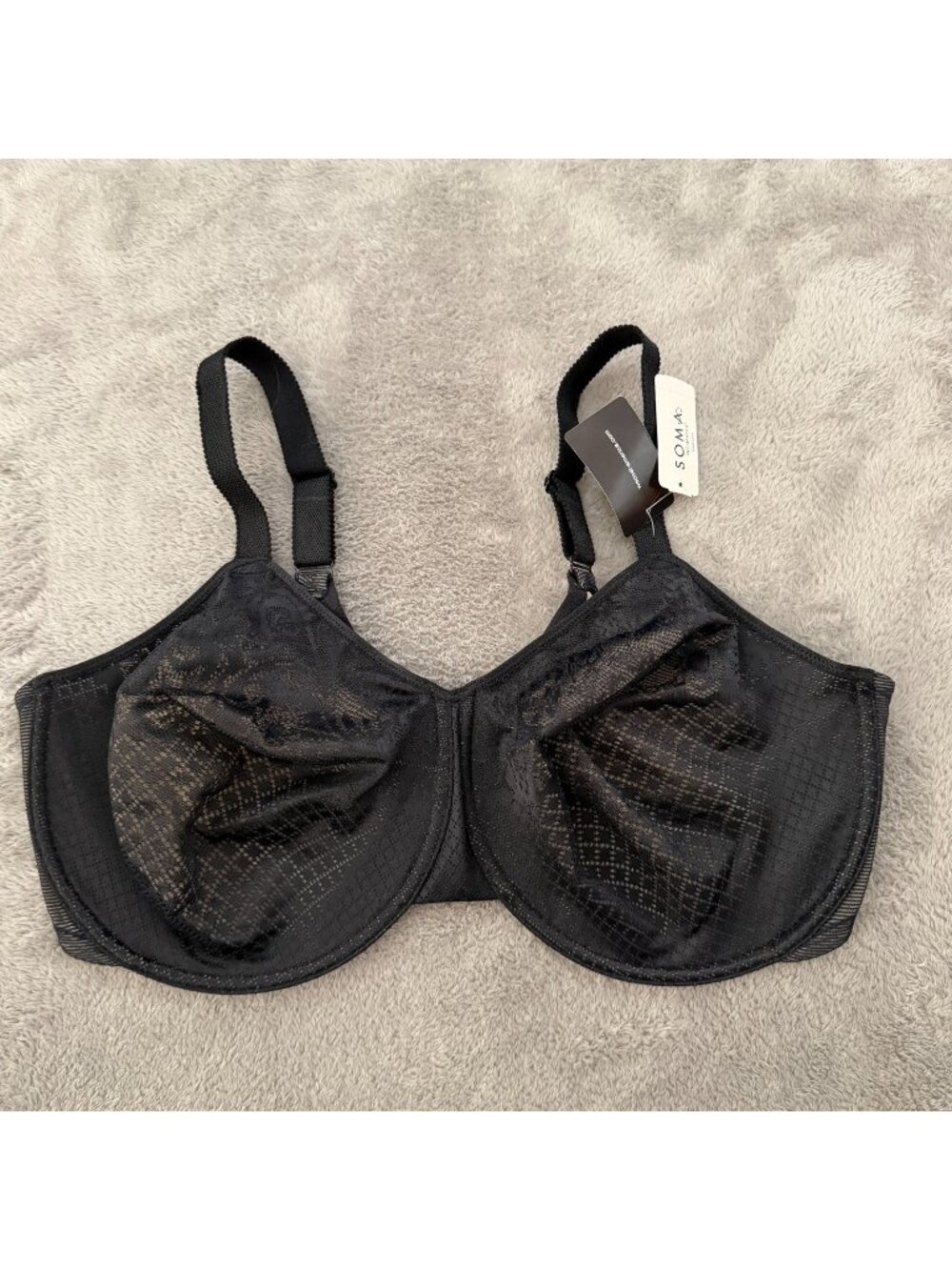 NWT Wacoal Visual Effects Minimizer Bra Underwire 42G Black Lace 857210